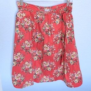 Coral Floral Skirt